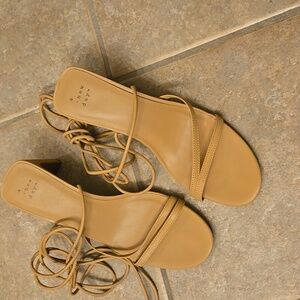 Tan Lace Up Heels